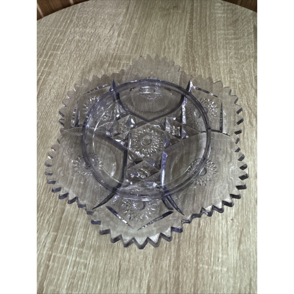 Antique EAPG Sunburst Pattern Sawtooth Purple Butter Dish NO LID